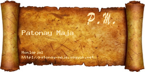 Patonay Maja névjegykártya